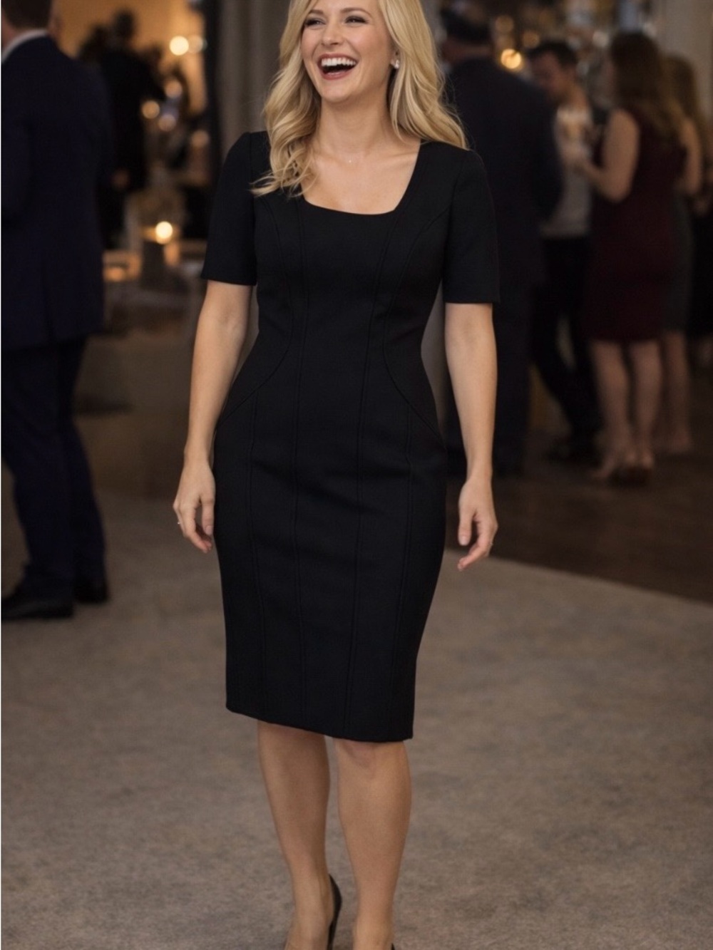 Brooks Brothers Womens Black Cocktail Sheath Dress Fits Sz 8  Timeless Classic